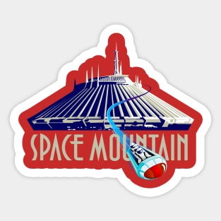 Space Mountain Retro Style - White Sticker